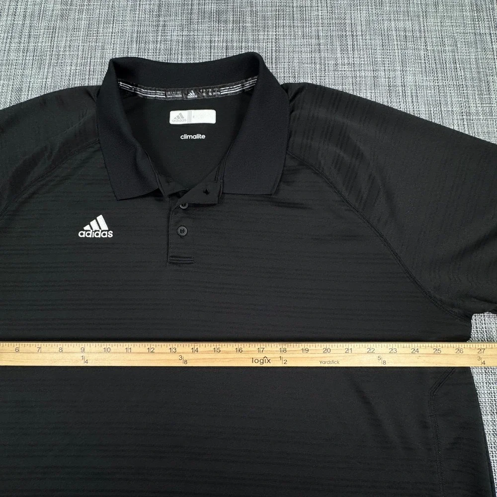 Adidas Climalite Men's Polo Shirt 3XL Black Golf Performance Textured